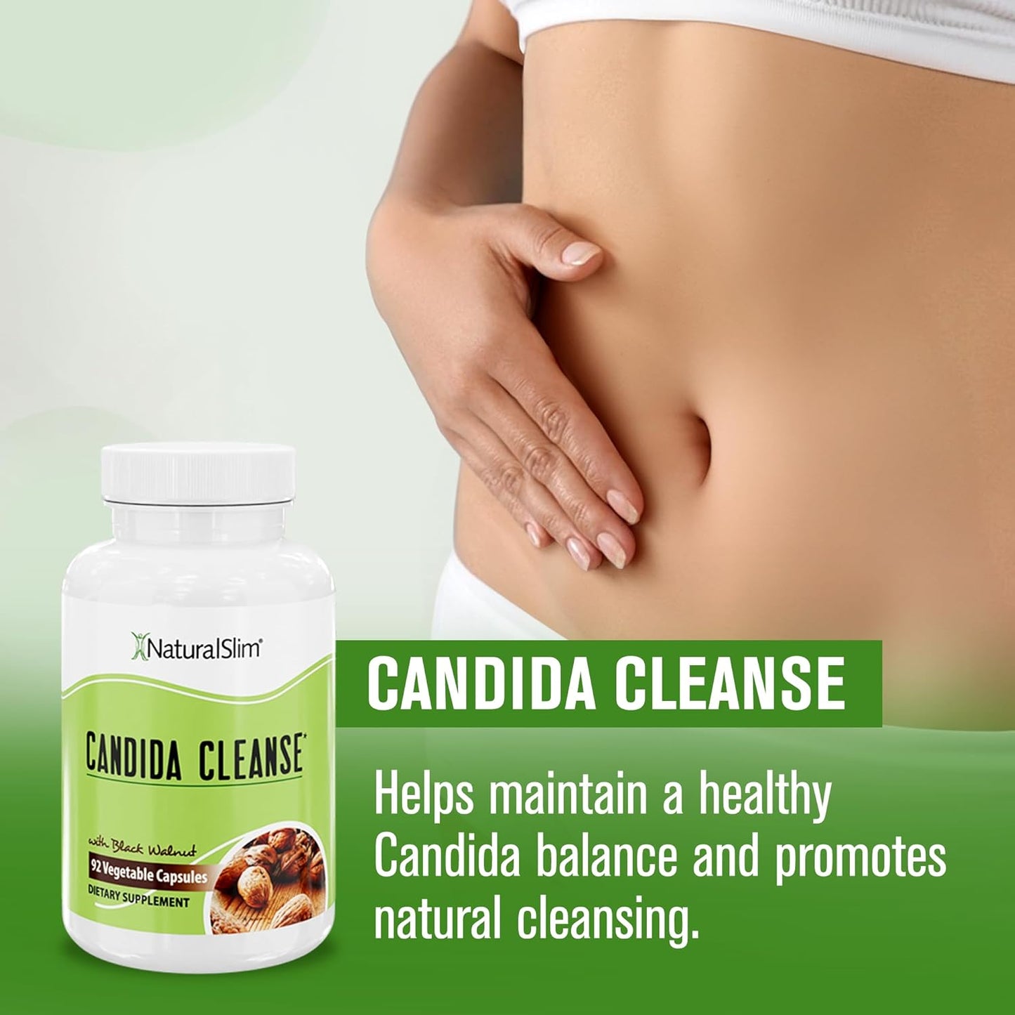 NaturalSlim Candida Cleanse Support Supplements Bundle - Candiseptic Kit Anti Overgrowth, Gut & Colon Cleansing Capsules - Formulated by Frank Suarez (1 Pack)