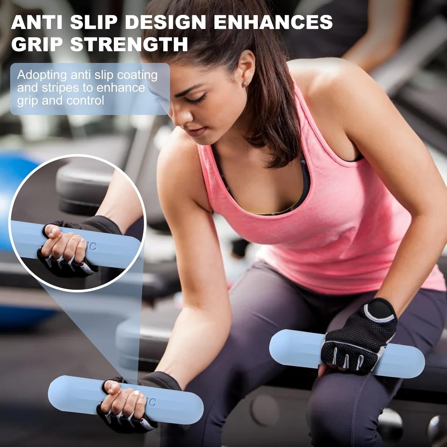 Dumbbell Hand Weight Bars for Women,3lbs Dumbbells Set of 2 or 1pcs Kettlebell Ring for Walking,Workout,Pilates,Strength Training, Gym,Running,Yoga, Dance, Aerobics, Cardio