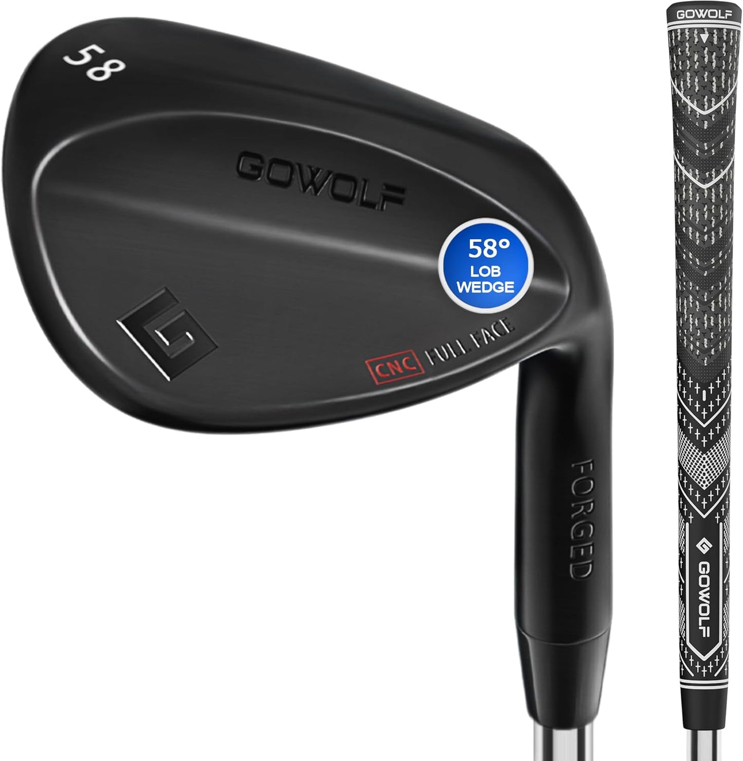 Gowolf Forged Golf Wedges 50/52/54/56/58/60/69 Degree Single or Sets for Men, Right Hand Premium Full Face Gap Wedge Sand Wedge Lob Wedge Golf Club, Great Golf Gifts - CNC Milled Face for More Spin