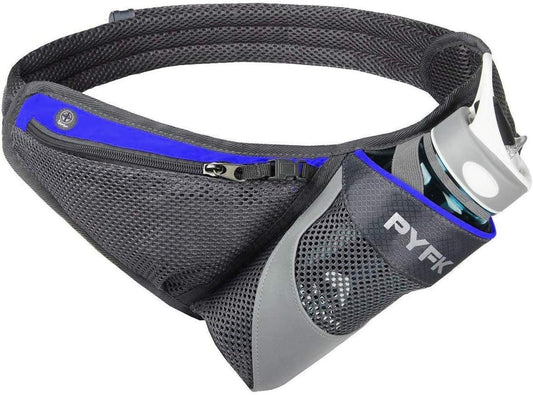 PYFK Running Belt Hydration Waist Pack with Water Bottle Holder for Men Women Waist Pouch Fanny Bag Reflective