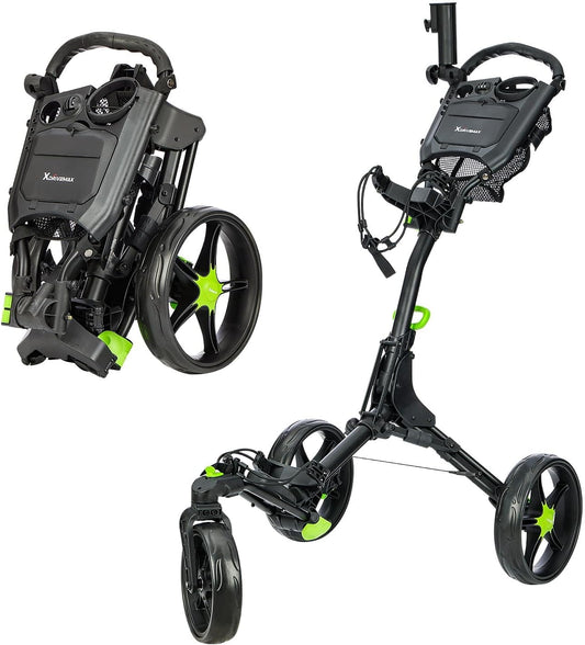 Golf Push Cart Series: 2-Wheel, 3-Wheel, 4-Wheel & 360° Swivel Front Wheel