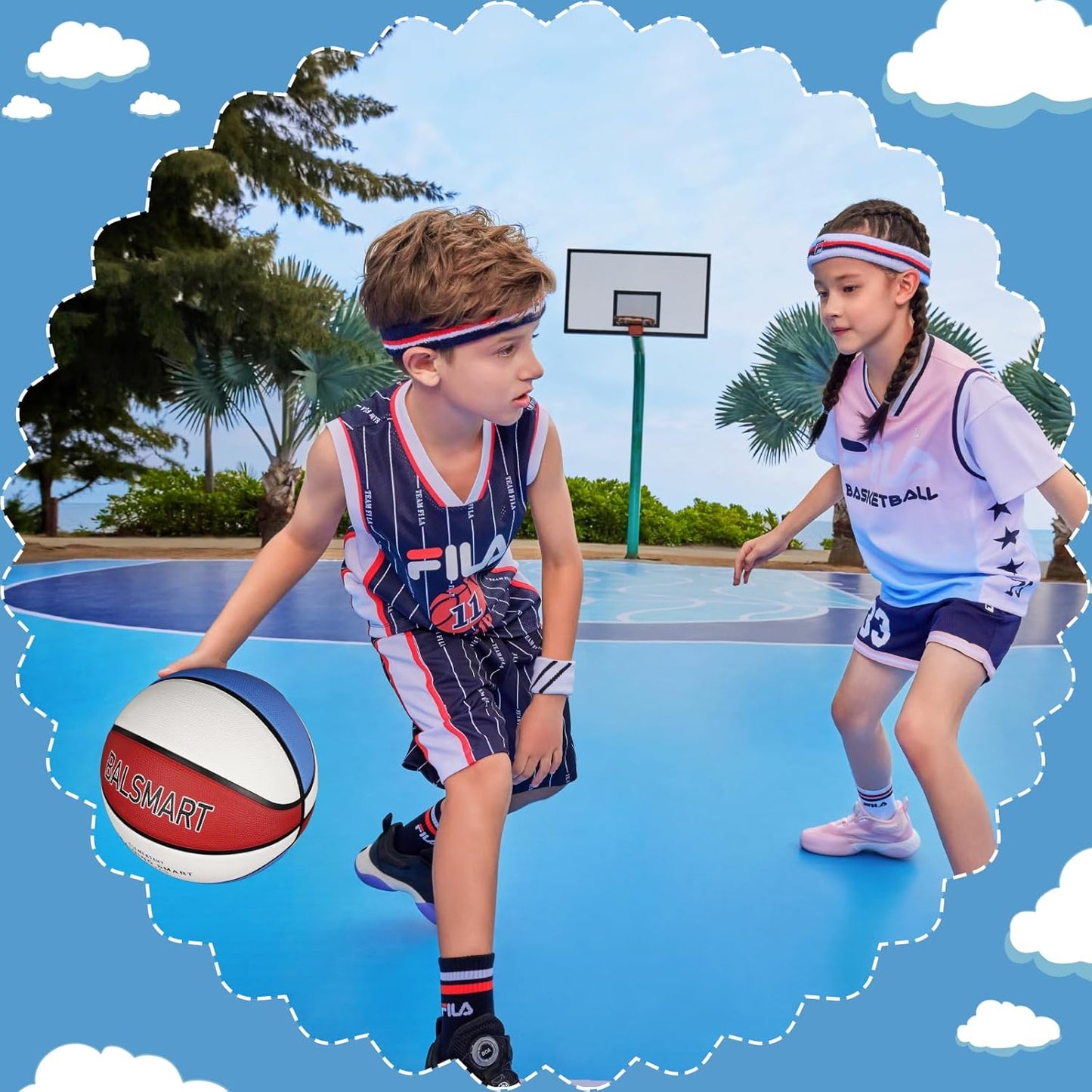 Kids Youth Basketball Size 4/5, 25.5"/27.5" Basketball for Boys and Girls Indoor Outdoor Play