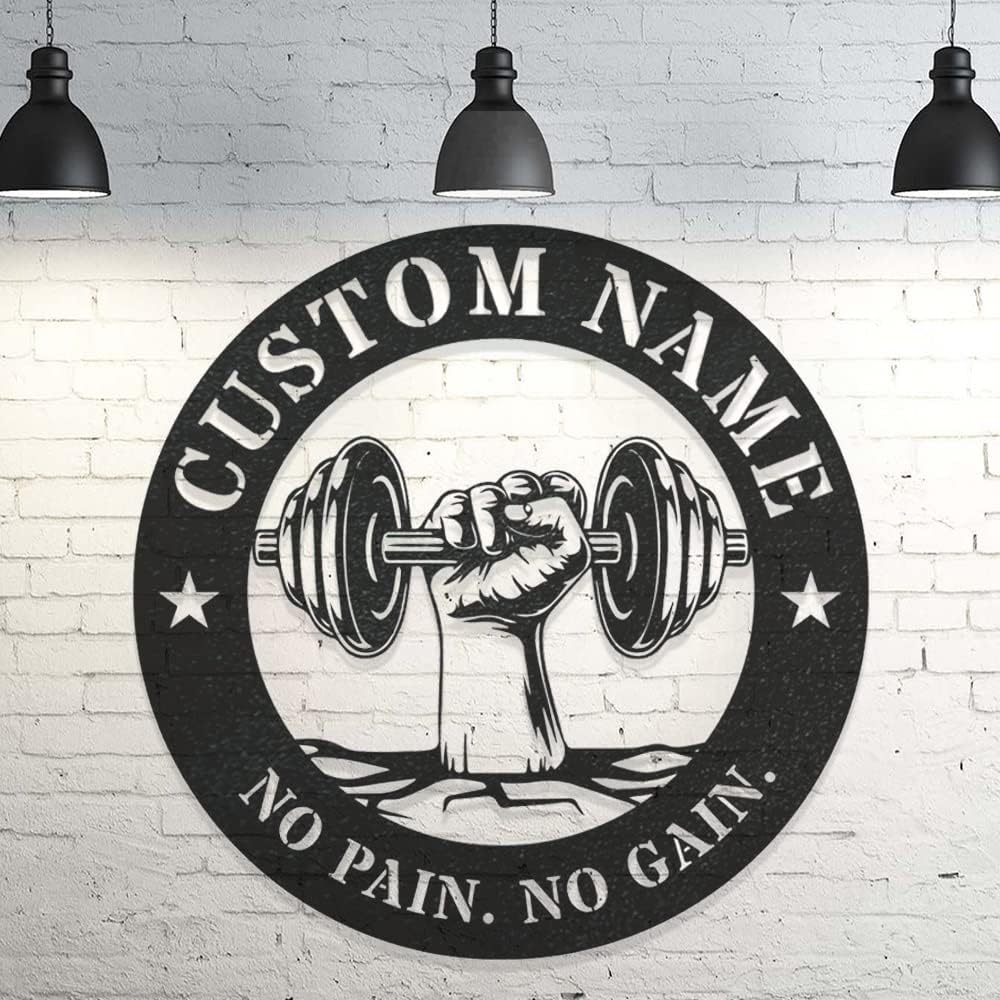 Custom Women Fitness Metal Wall Art, Personalized Fitness Home Sign, Gym Home Decor, Gifts For Fitness Girl