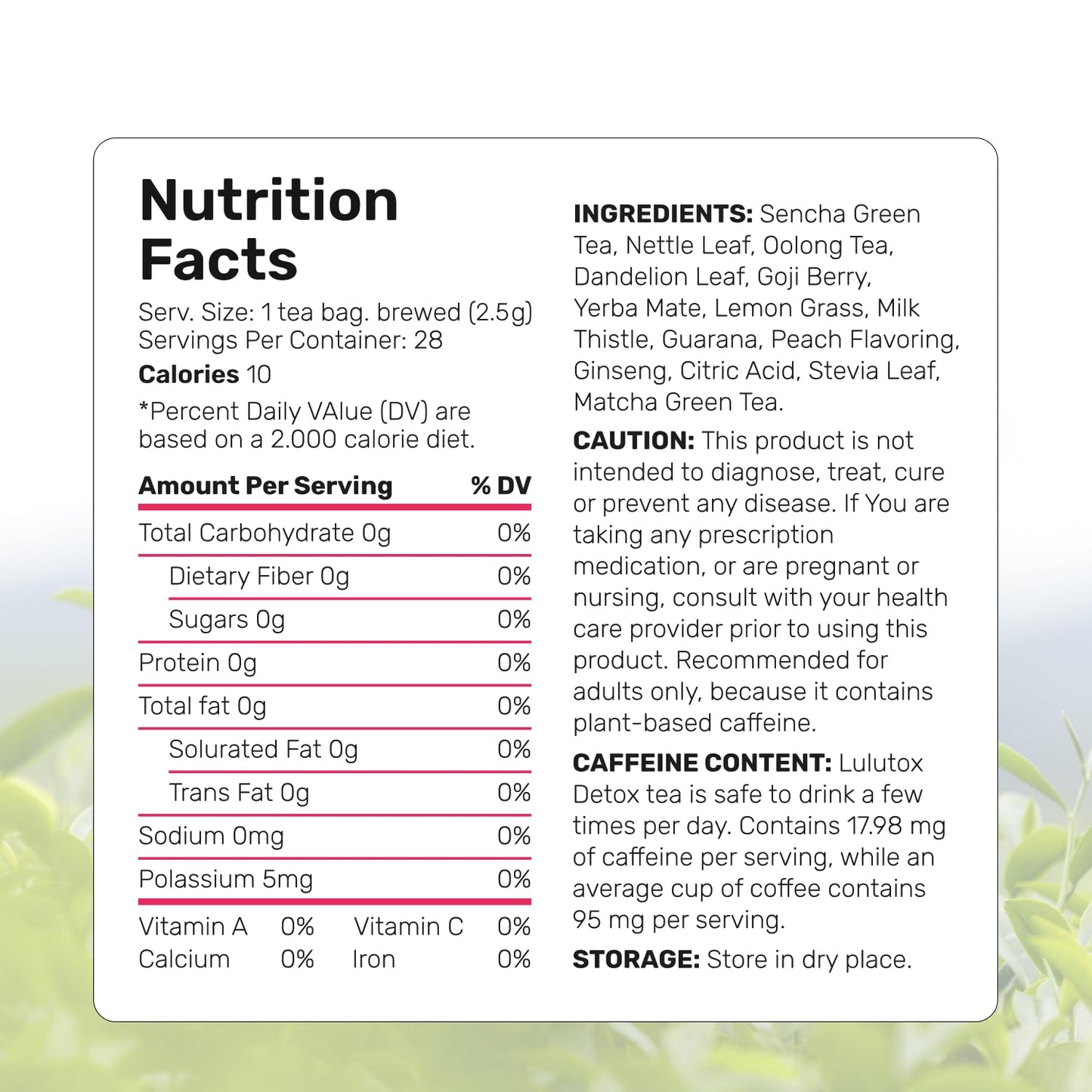 Detox Tea - Herbal Blend with Dandelion, Ginseng, and Ginger - Supports A Healthy Weight, Digestive Health - Vegan, All Natural, Laxative-Free - Peach Flavor (3 Pack x 28 Servings)