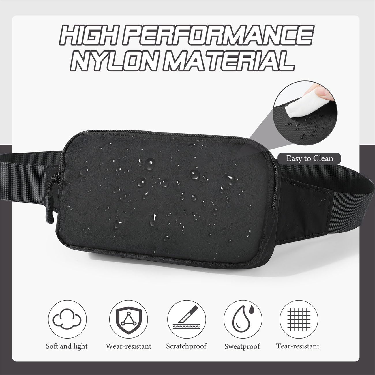 MoKo Fanny Packs for Women Men, Fashion Running Waist Packs, Crossbody Mini Bag Fanny Pack Belt Bag with Adjustable Strap for Running Outdoors Workout Travel Hiking Cycling