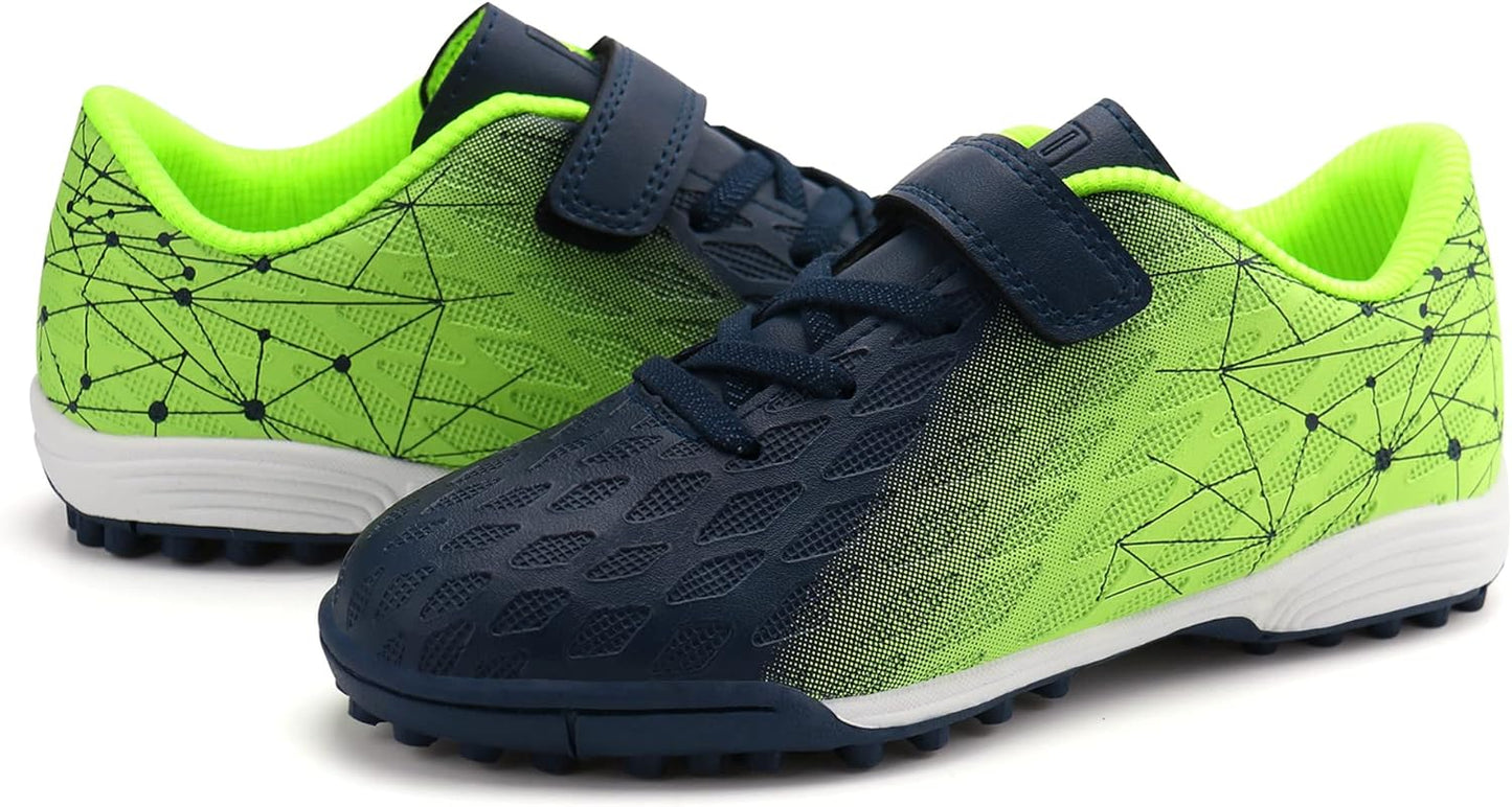 brooman Kids Indoor Soccer Shoes Boys Girls Soccer Cleats Athletic Turf Shoes