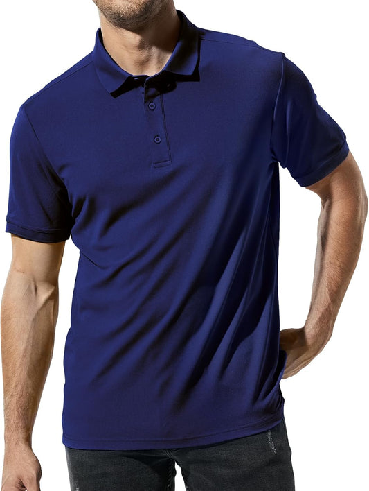 MIER Polo Shirts for Men Short Sleeve Quick Dry Polyester Collared Shirts Casual Golf Shirts, Moisture-Wicking