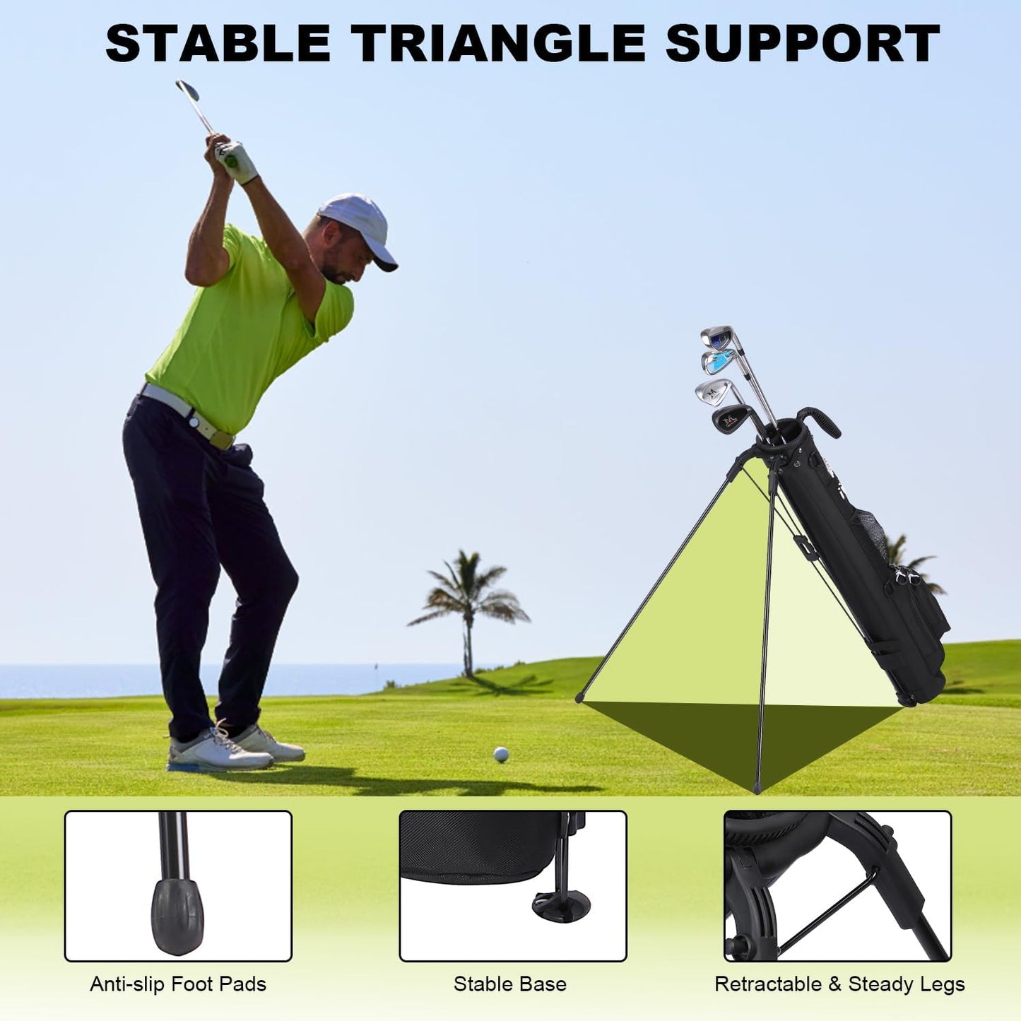 MAZEL Lightweight Golf Bag for Men – Easy to Carry Golf Clubs Bag with Shoulder Strap,Pitch n Putt Golf Stand Bag for Driving Range,Par 3 and Executive Courses - Fit Up to 8 Clubs