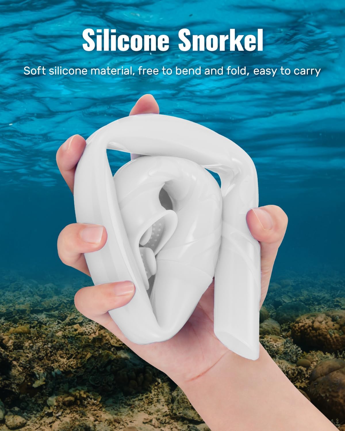 W WSTOO Adults Diving Snorkel Breathing Tube Silicone Flexible Foldable Snorkel Anti-Drop for Freediving Swim Training,Diving and Scuba Diving,Easy to Carry for Travel