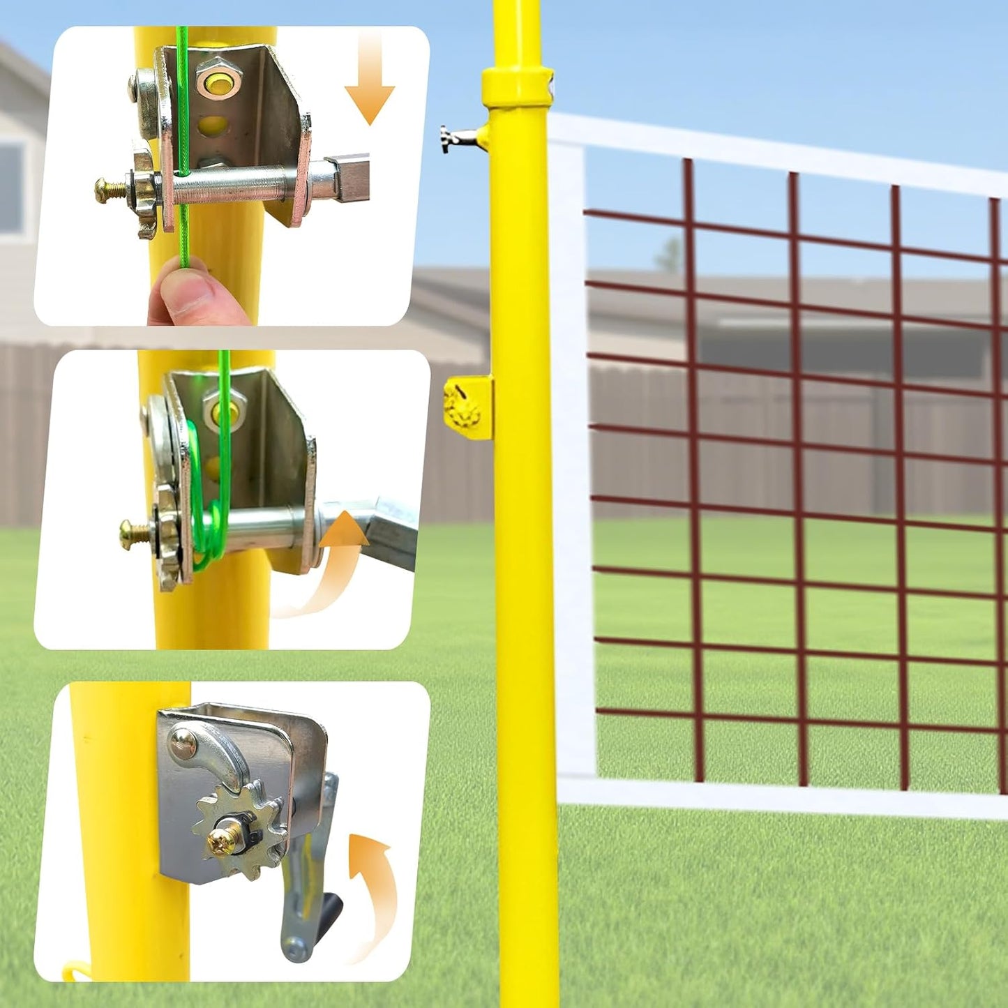 Volleyball Poles,Portable Outdoor Volleyball Net Set, Badminton/Volleyball Post, Adjustable Volleyball Net Poles for Outdoor Grass Backyard School Indoor