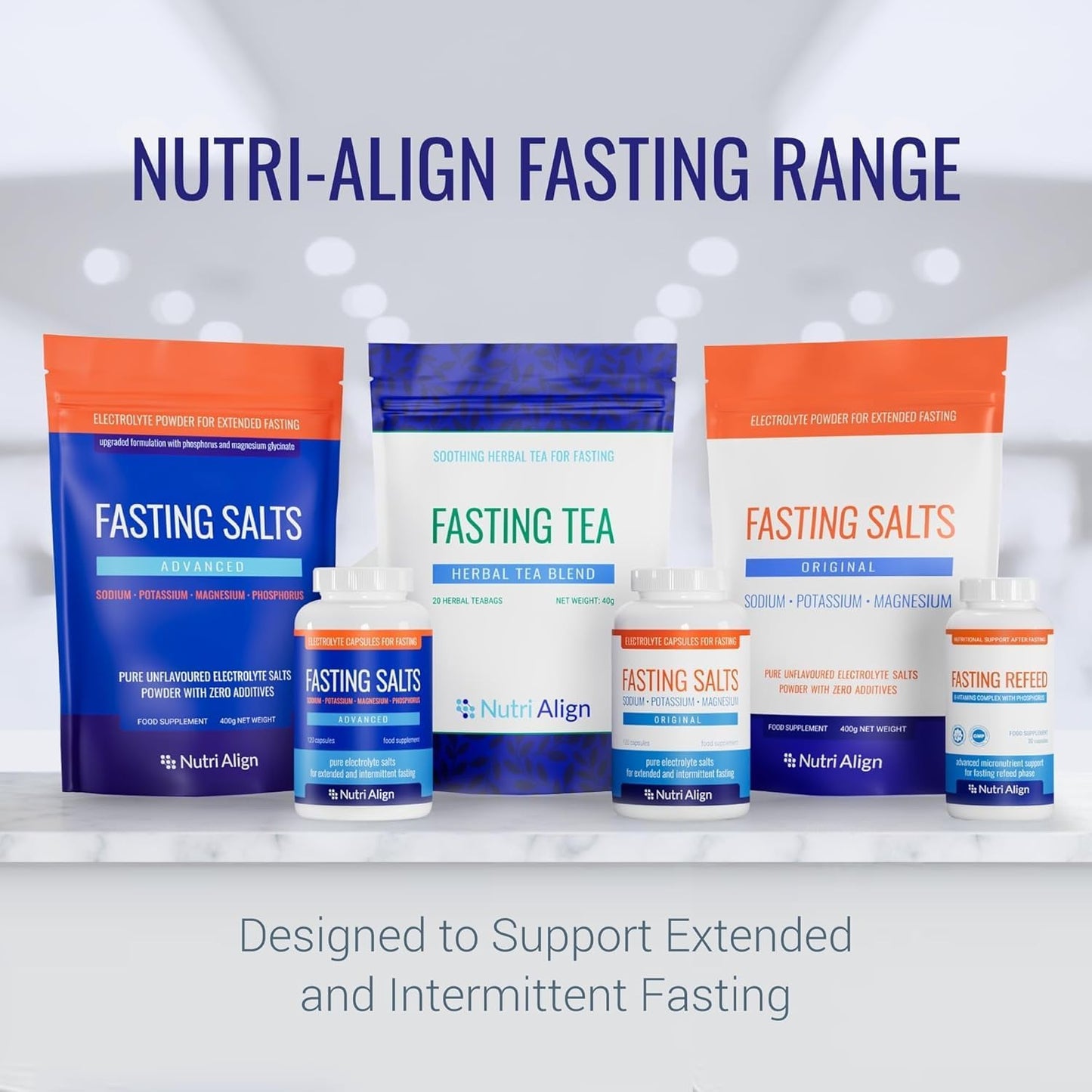 Nutri-Align Fasting Salts Fasting Electrolytes, 120 Capsules | Pure Electrolyte Capsules for Fasting - Intermittent & Extended Fasting | Sodium Potassium Magnesium Electrolytes | Sugar & Filler Free