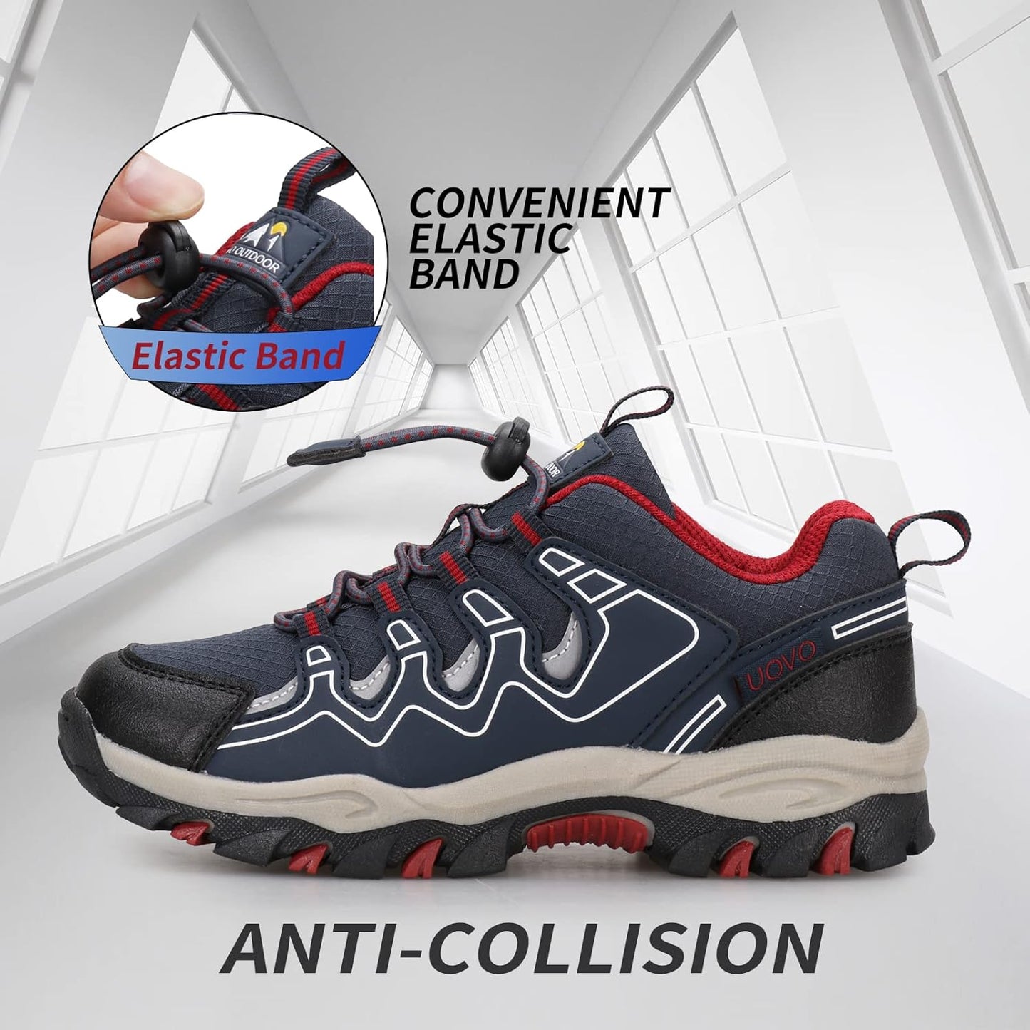 Boys Girls Hiking Trail Shoes Waterproof Slip Resistant Outdoor Trekking Walking Running Sneakers(Little/Big Kids)