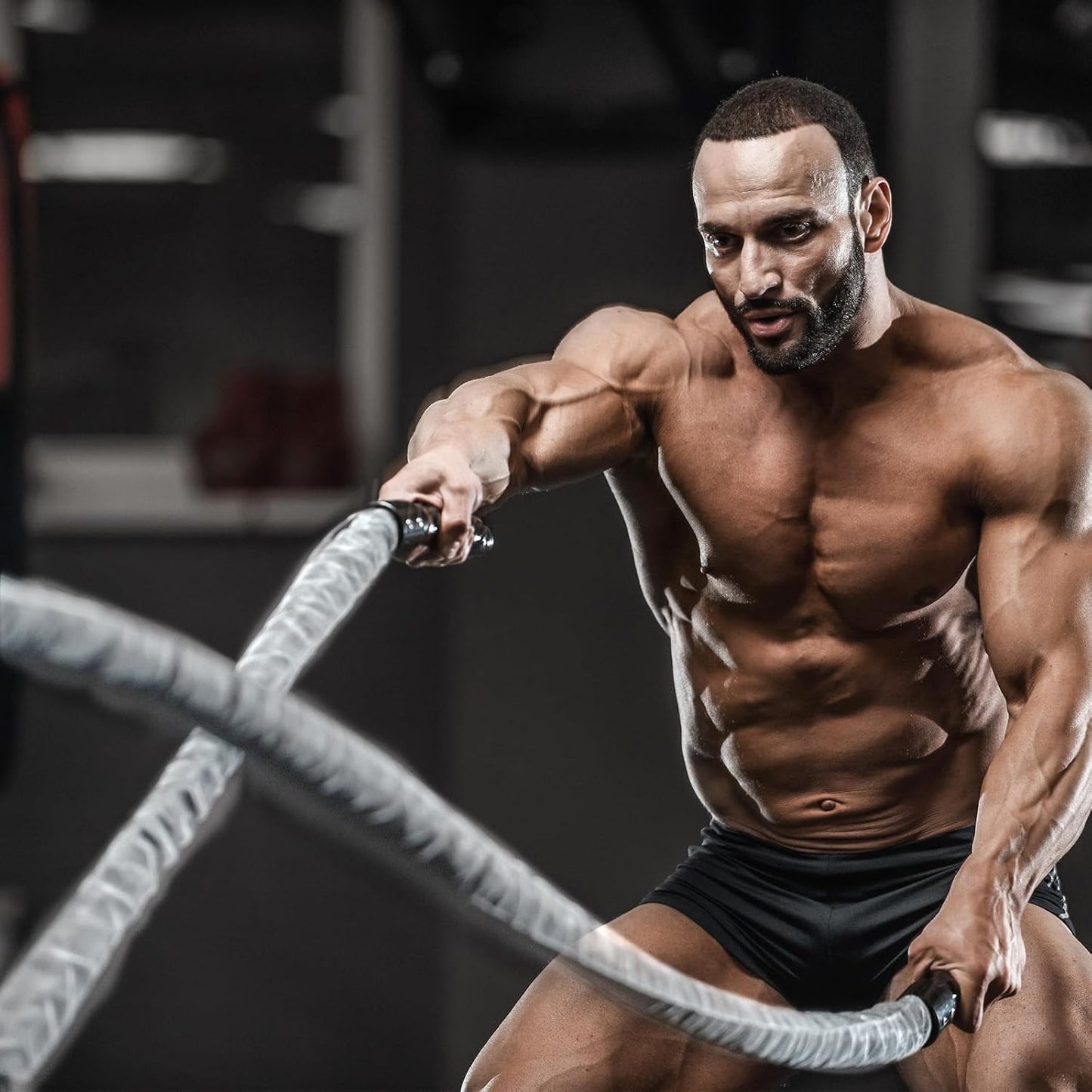 Battle Ropes Gray Workout Rope 1.5inch Battle Ropes for Home Gym 30ft Exercise Ropes for Working Out Heavy Ropes for Exercise Training Weighted Rope Weighted Workout Rope Battle Rope