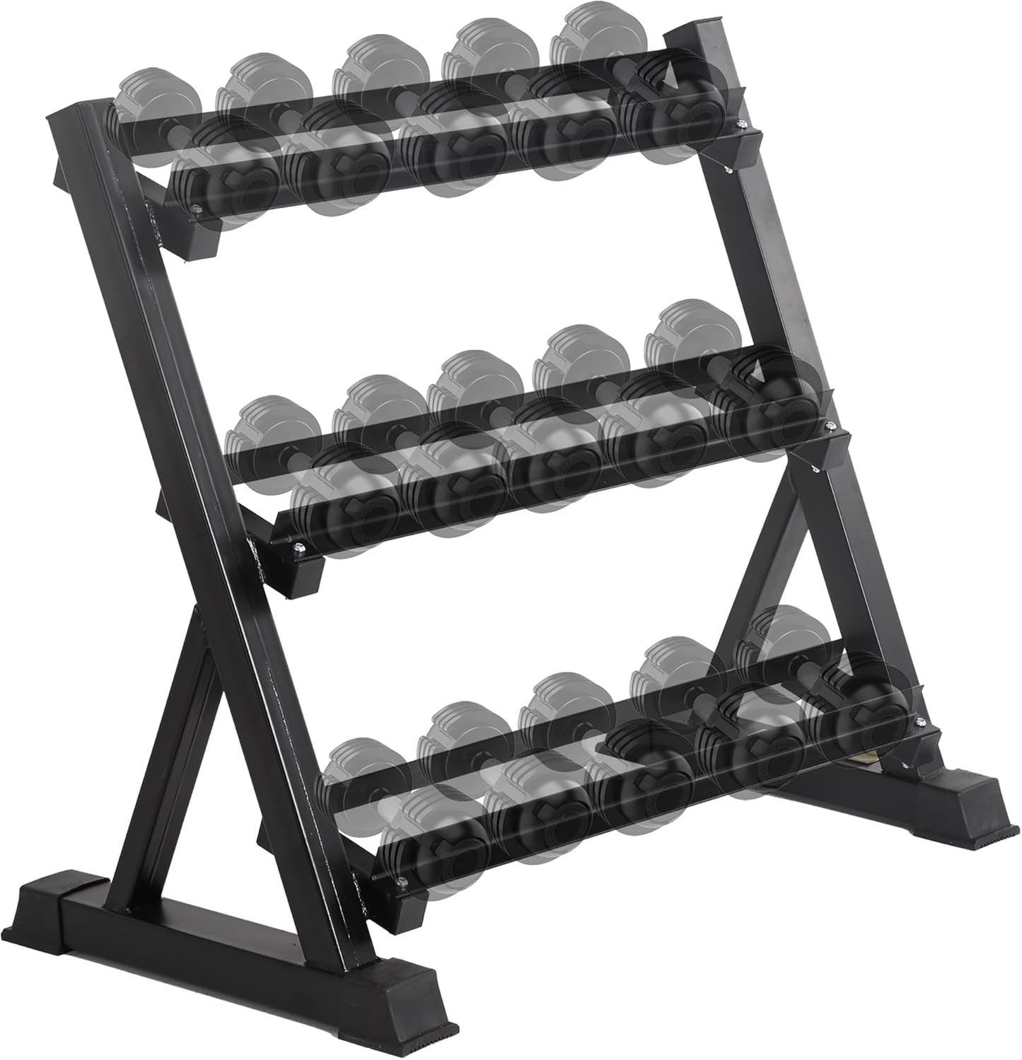 PayLessHere Dumbbell Rack 3 Tier Weight Storage Organizer Racks with Solid Steel Holder & 1000lbs Capacity For Home Gym, Black