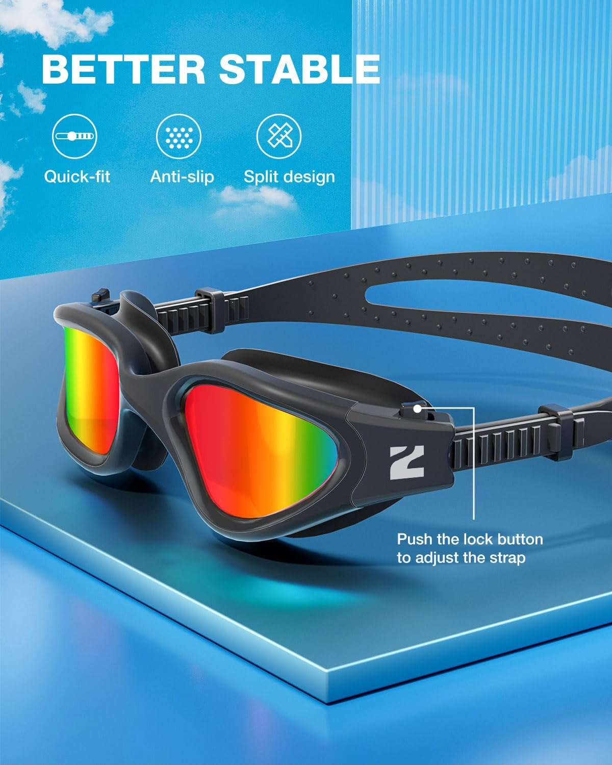 ZIONOR Swim Goggles, G1 SE Swimming Goggles Anti-fog for Adult Men Women