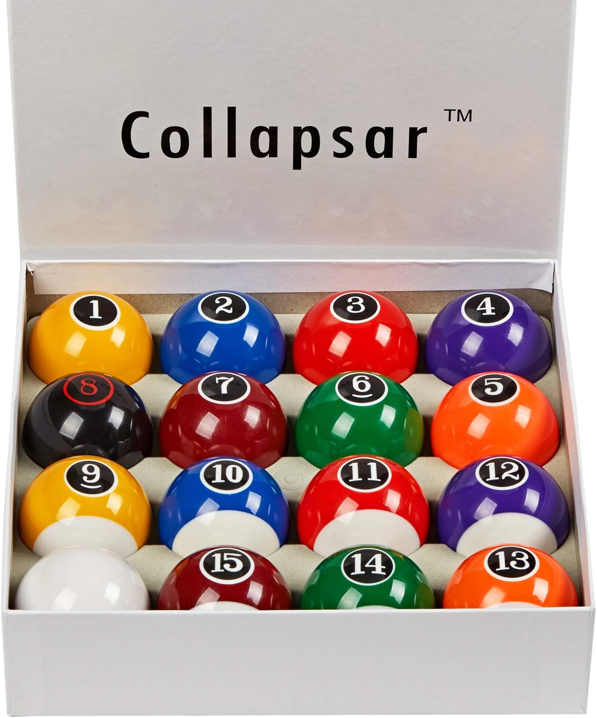 Collapsar Deluxe 2-1/4" Billiard Pool Balls Marble-Swirl Style Billiards Ball Complete 16 Ball Set (Several Style Available)