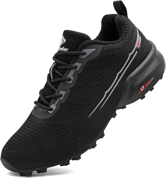 Men's Trail Running Shoes Lightweight Breathable Walking Hiking Sneakers Outdoor Athletic Tennis Cross Training Shoes