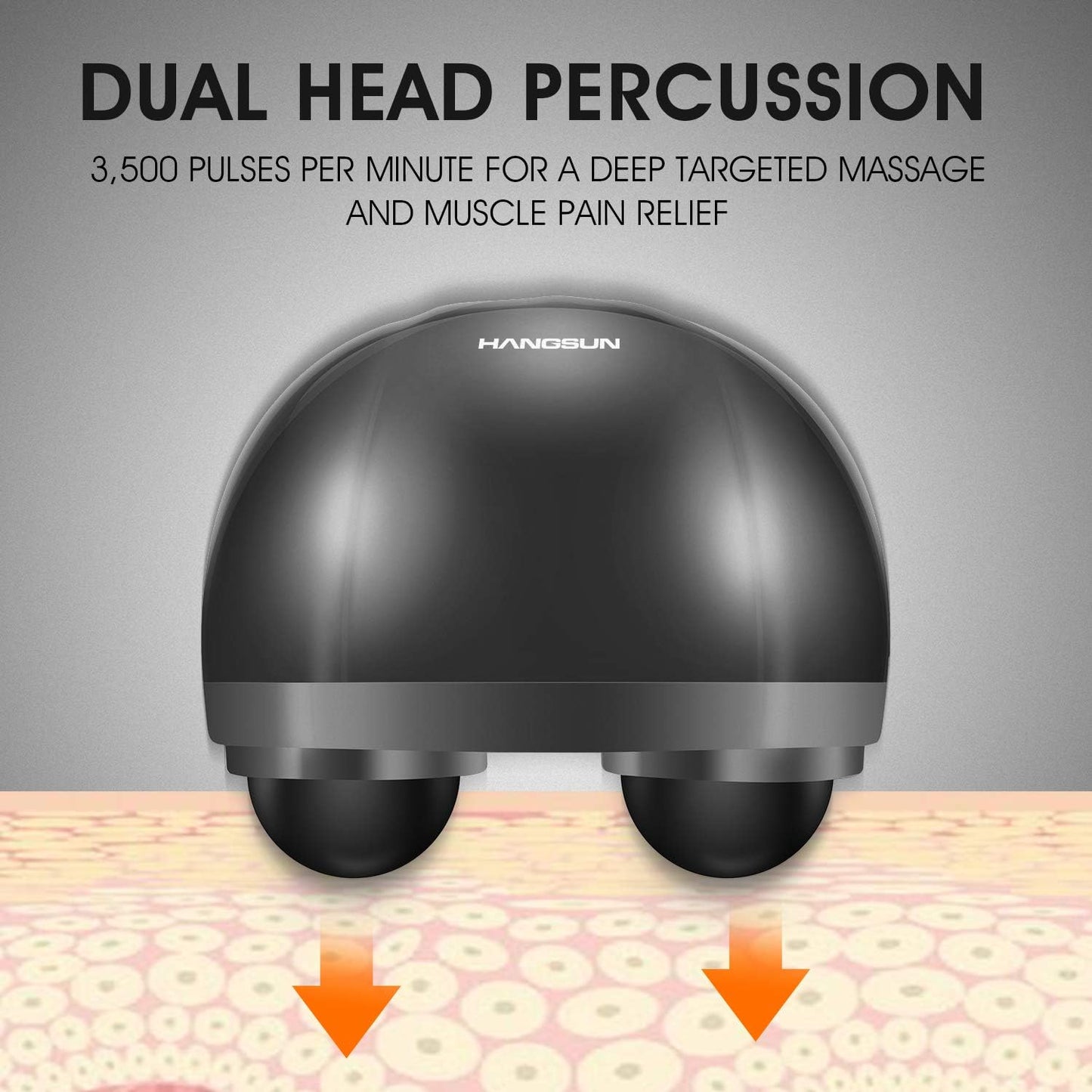 Handheld Neck Back Massager for Pain Relief Deep Tissue, Electric Double Head Percussion Massage MG460 for Shoulder, Leg, Foot, Muscles, Full Body