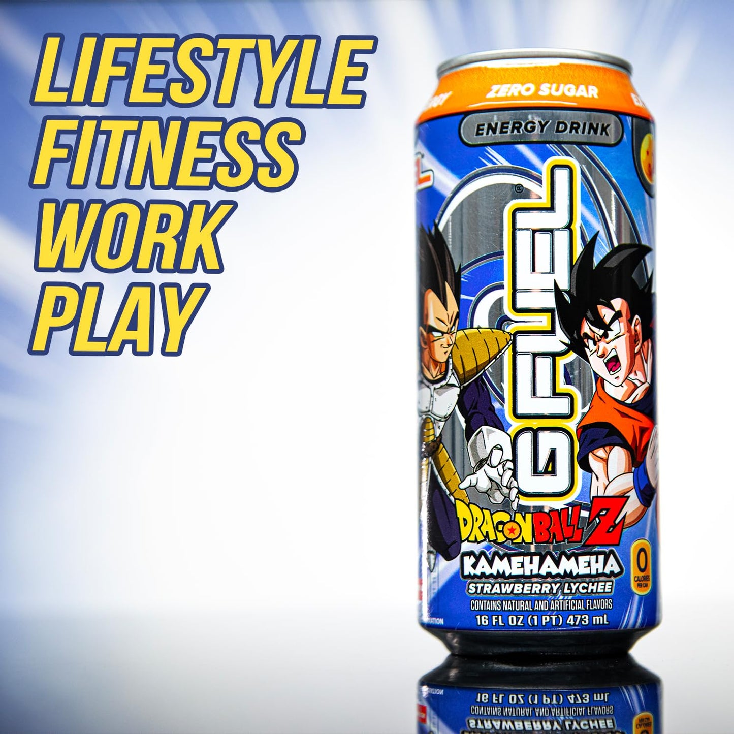 G Fuel Energy Drink, Strawberry Lychee, Sugar Free Beverage with 140mg Caffeine, Daily Energy Boost with Focus Amino, Vitamin + Antioxidants, 16 oz Cans (Kamehameha, 12-Pack)