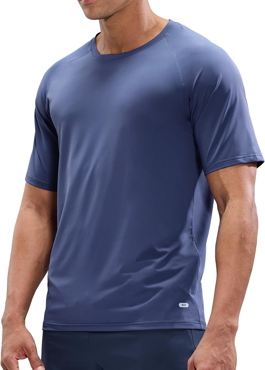 MIER Men's Dry Fit Workout T-Shirts Athletic Running Tee Short Sleeve Crew Neck Gym Tops, Polyester, Moisture Wicking