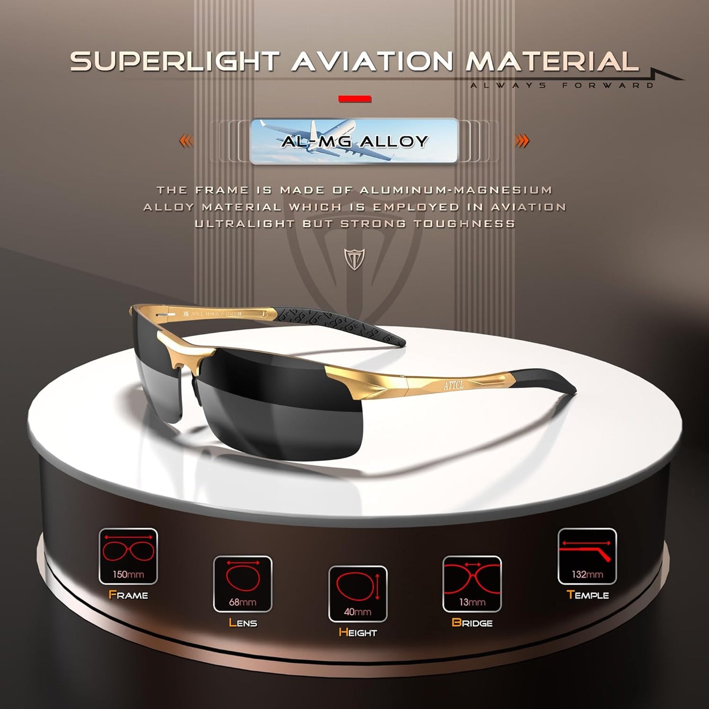 ATTCL Men's Sports Polarized Sunglasses Men for Driving running Fishing Golf - UV Protection Sun glasses Metal Frame