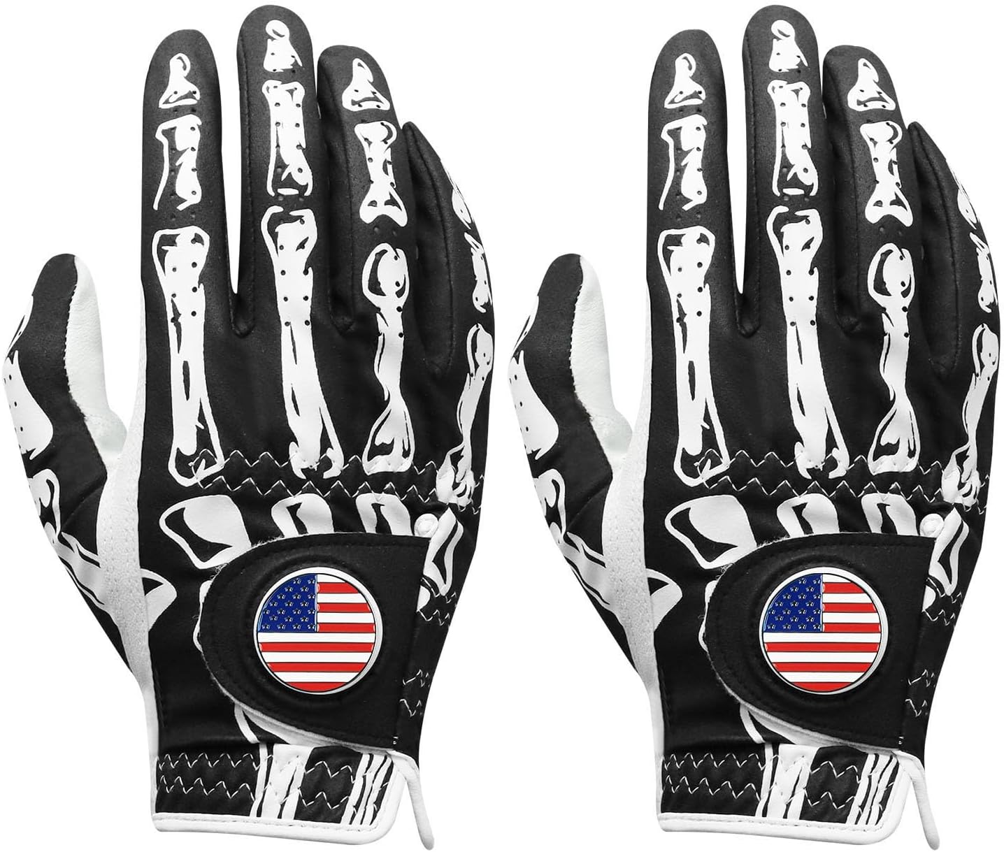 FINGER TEN Golf Gloves Men Right Handed Golfer Left Hand with Ball Marker 2 Pack Leather Breathable Comfortable Weathersof Grip Size Small Medium ML Large XL