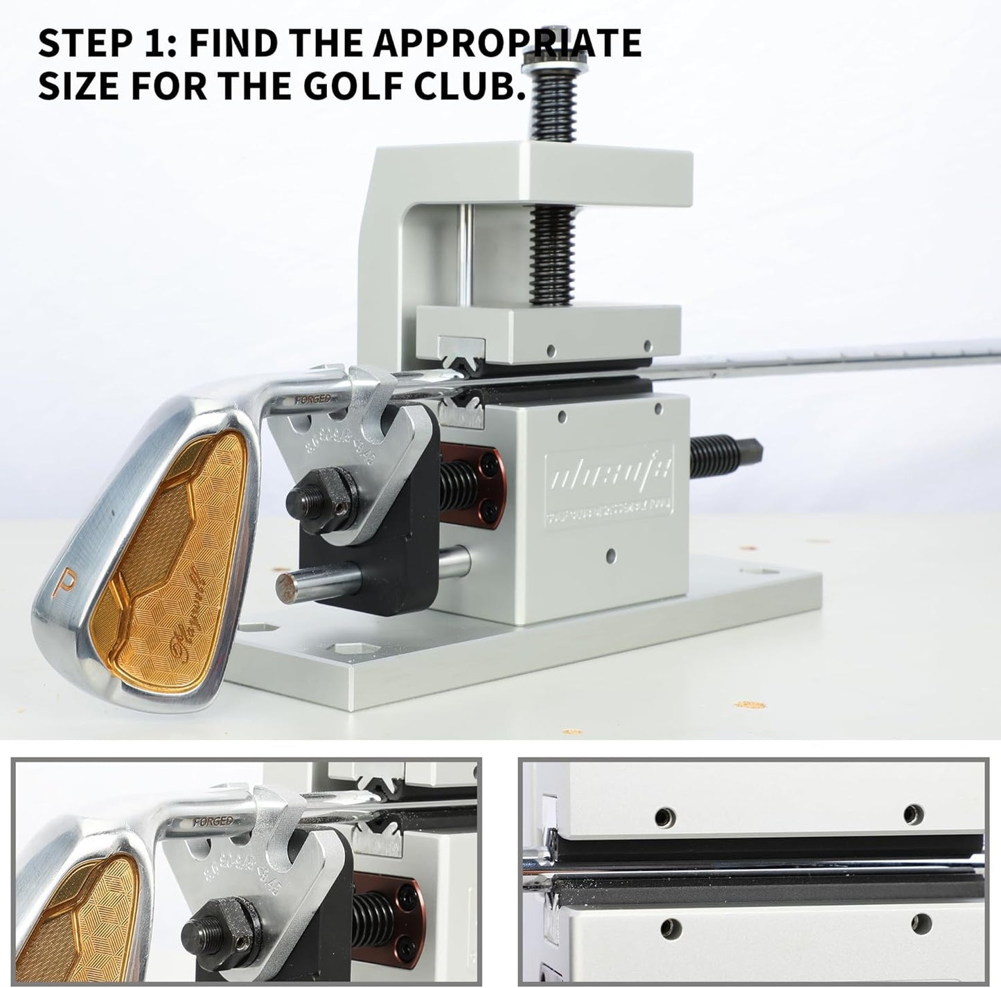 Golf Club Grip Kit Shaft Ferrules Head Removal Machine Works Shaft Puller Fitting Workshop Separator Repair Tools for All Club Shafts and Driver Iron Wedge Putter Heads Simple to Operate Golfer