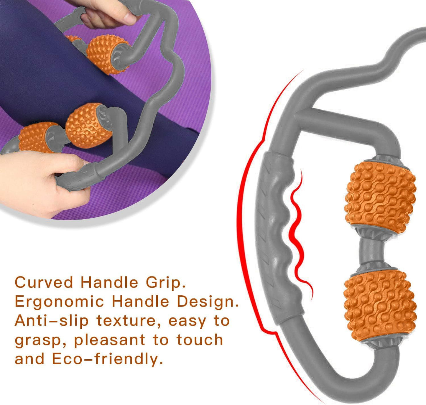 Cellulite Massage Tool Deep Fascia Massager & Dimpled Skin Remover for Legs - Anti-Cellulite Roller Tech with Lymphatic Drainage, Smooth Skin & Pain Relief for Thighs & Buttocks Sculpting
