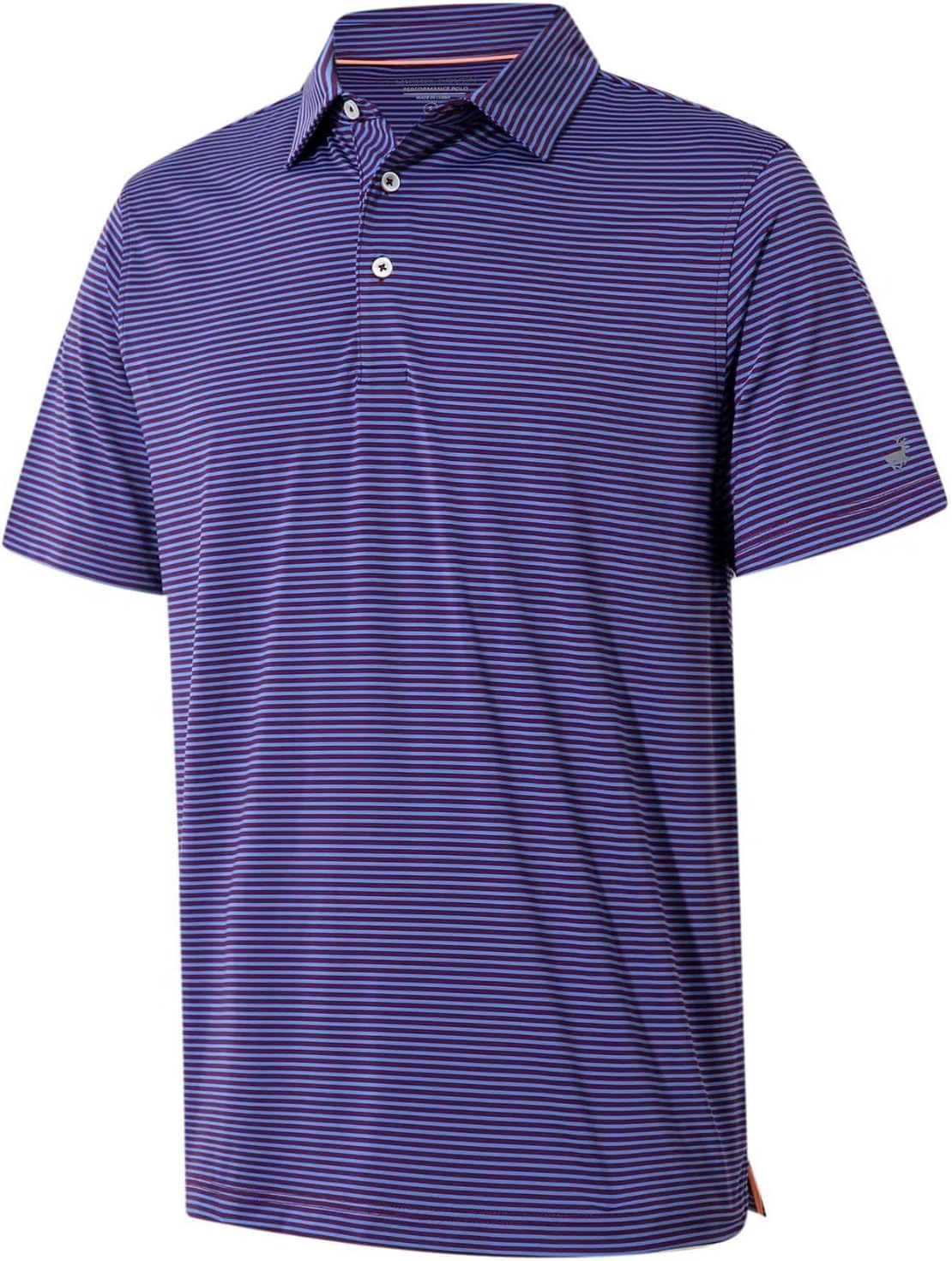 Mens Golf Shirt Moisture Wicking Dry Fit Performance Sport Short Sleeve Striped Golf Polo Shirts for Men