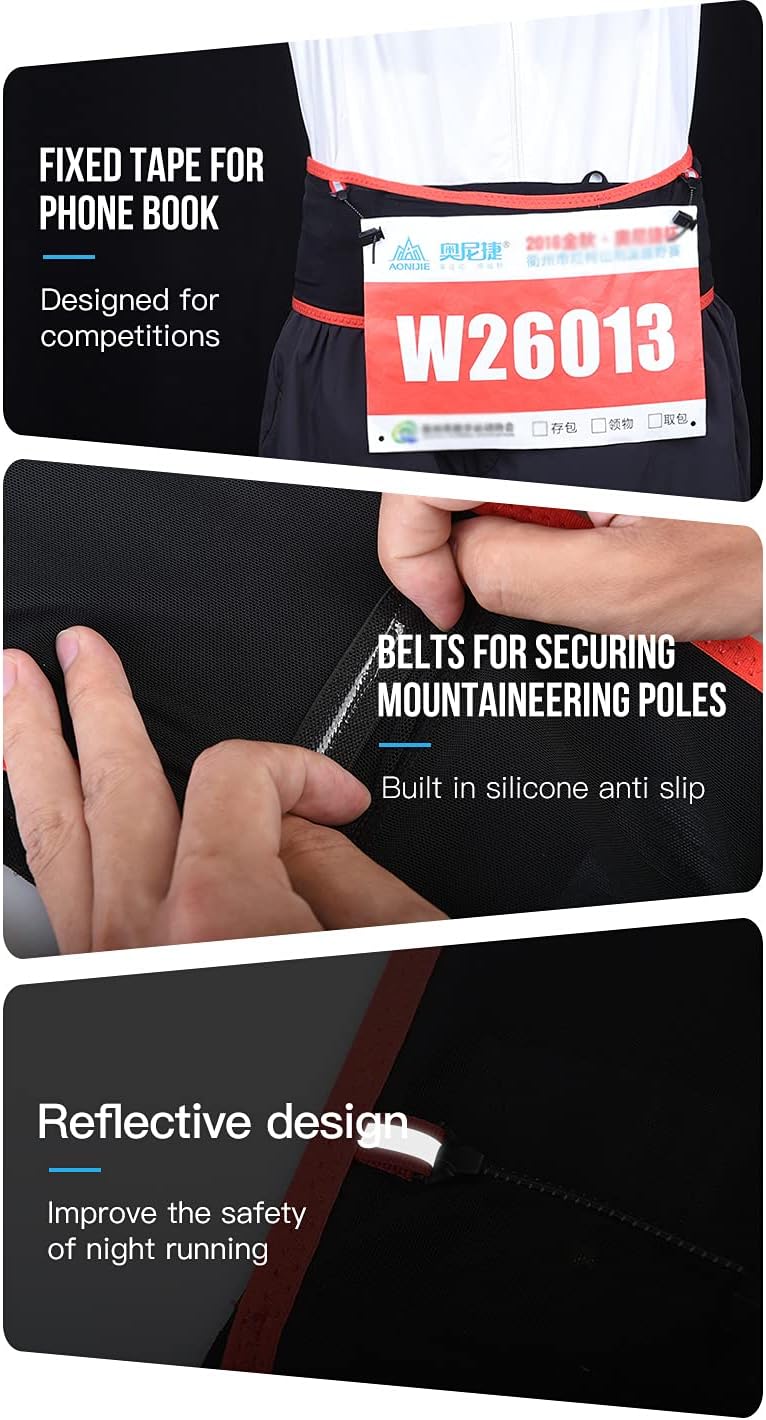 AONIJIE Lovtour Running Belt Waist Pack, Flip Waist Belt,with 250ml Soft Water Bottle Free and Lightweight for Marathon Climbing Jogging Cycling Workout Fitness Mobile Phone Holder