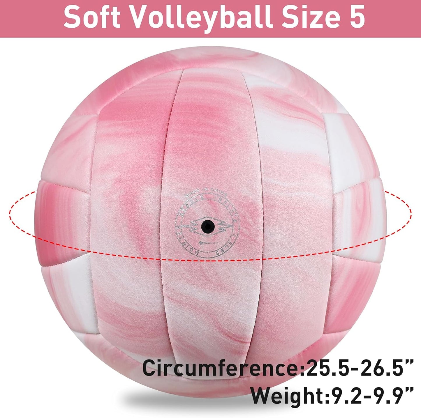 EVZOM Super Soft Volleyball Beach Volleyball Official Size 5 for Outdoor/Indoor/Pool/Gym/Training Premium Volleyballs Equipment Durability Stability Sports Ball