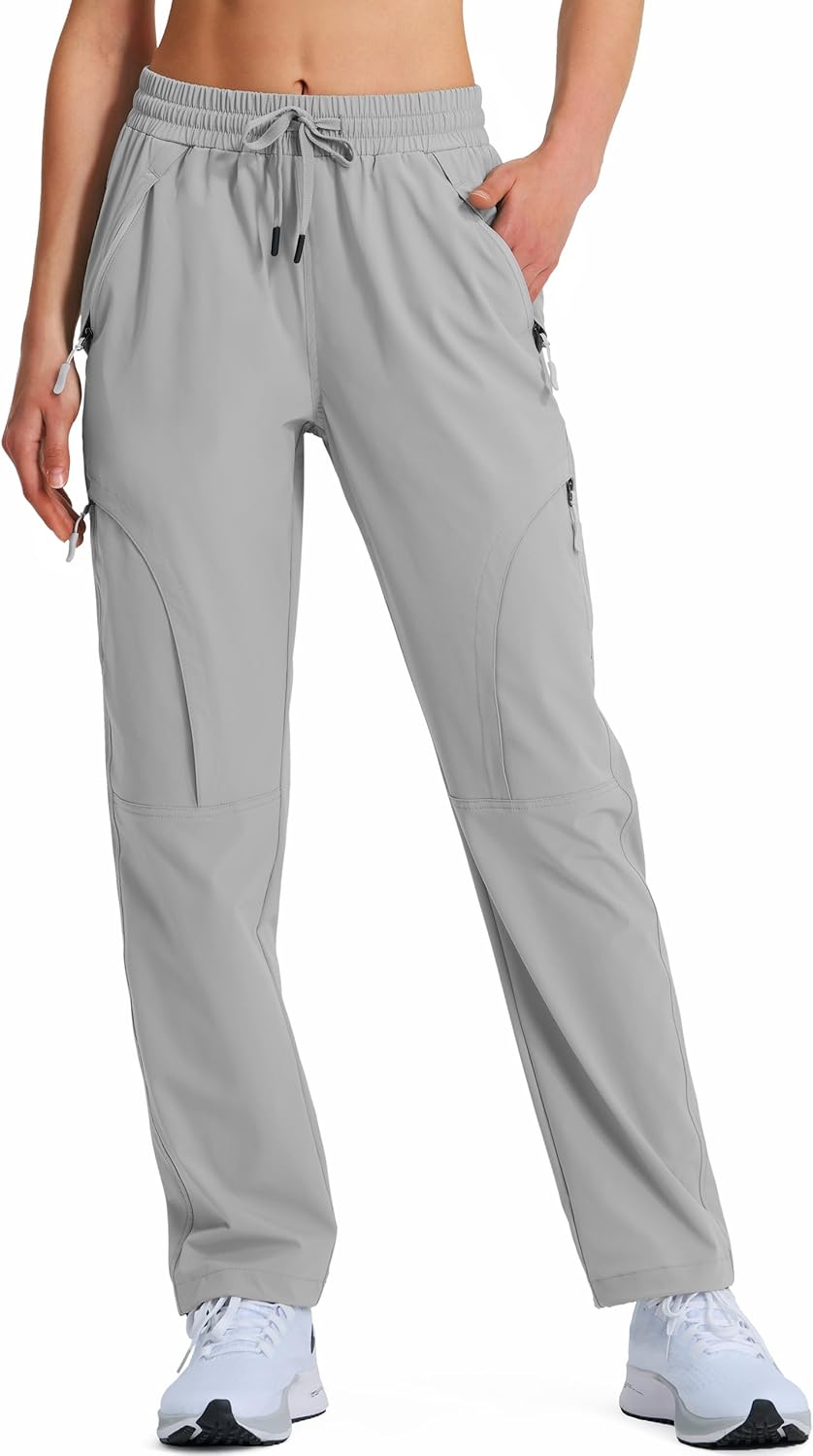 Women's Hiking Pants Quick Dry Lightweight Cargo Pants UPF 50 Water Resistant Zipper Pockets for Golf Travel Work Camping