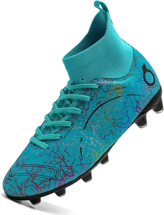 Boys' Soccer Shoes Kids Firm Ground Soccer Cleats Girls Athletic Sneakers Outdoor Turf Football Shoes for Little/Big Kid