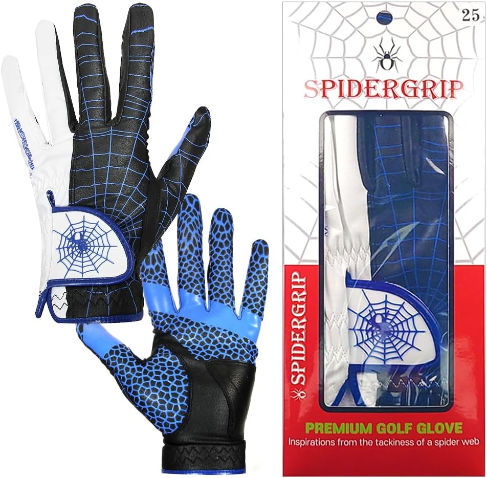 J&S Sporting Spider Grip Nonslip Golf Gloves for Men, Mens Golf Glove for Right Handed Golfer