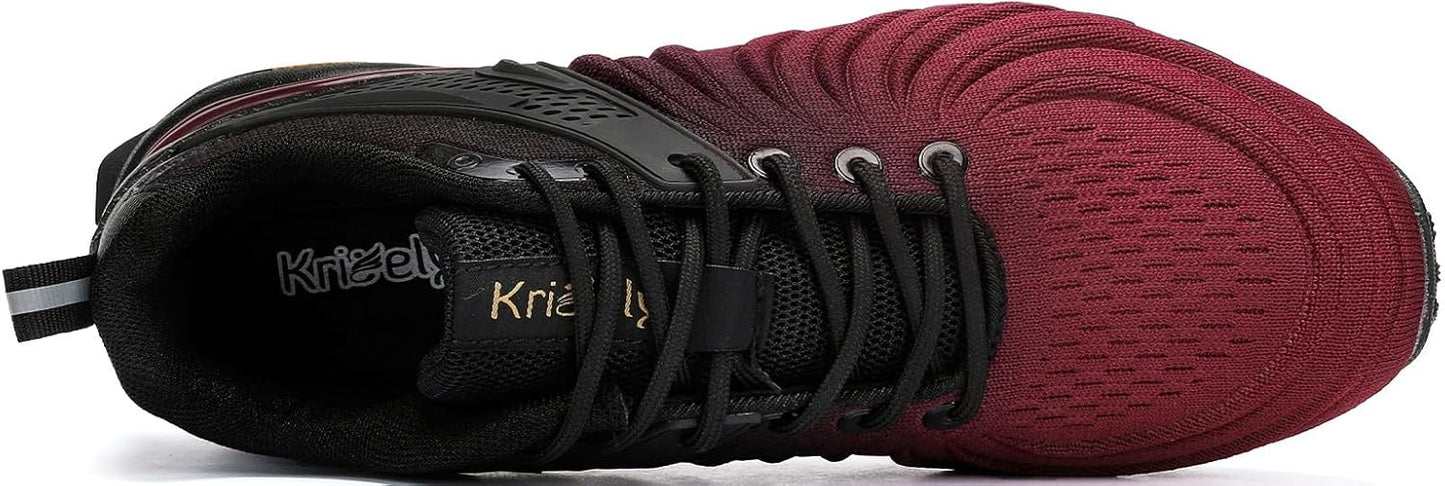 Kricely Men's Walking Shoes Breathable Lightweight Fashion Sneakers Non Slip Sport Gym Jogging Trail Running Shoes