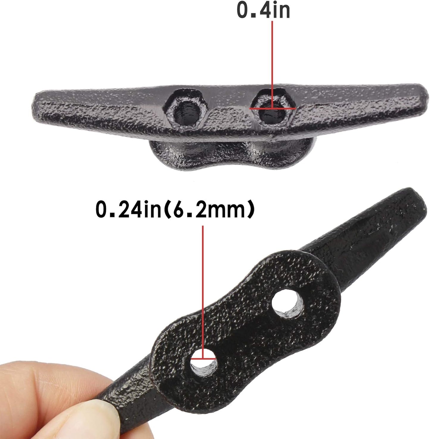 4 inch Dock Cleats 4/6/8/12/16/20/24 Pack,Boat Dock Cleats Rope Cleat Marine Cleats Iron Boat Cleats with Hardware ldeal for Deck,Nautical Decor,Cleats for Boat Dock,Boat Tie Down Cleats