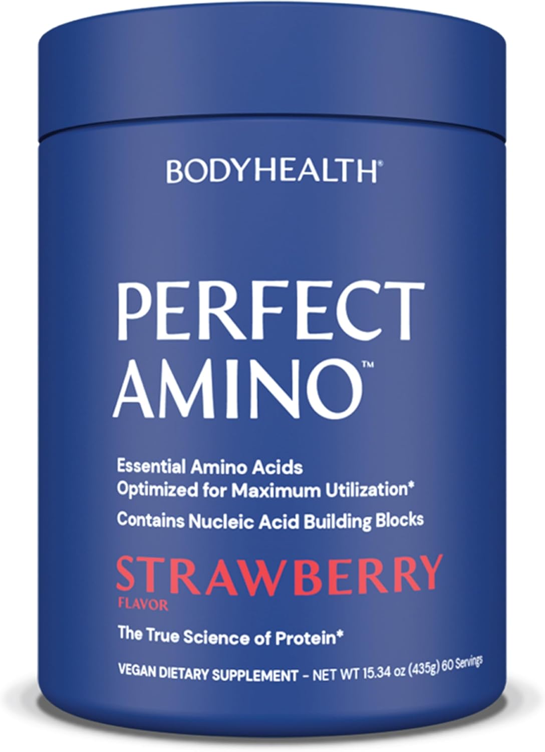 BodyHealth PerfectAmino Powder - BCAA and EAA Powder for Pre and Post Workout - Amino Acid Energy Drink for Men and Women to Support Lean Muscle and Recovery - Strawberry - 120 Servings