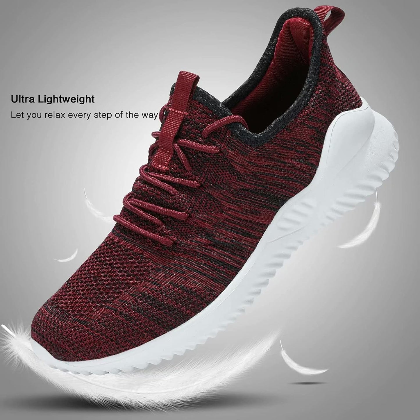 Mens Slip On Running Shoes Athletic Walking Trainers Lightweight Breathable Mesh Tennis Sneakers