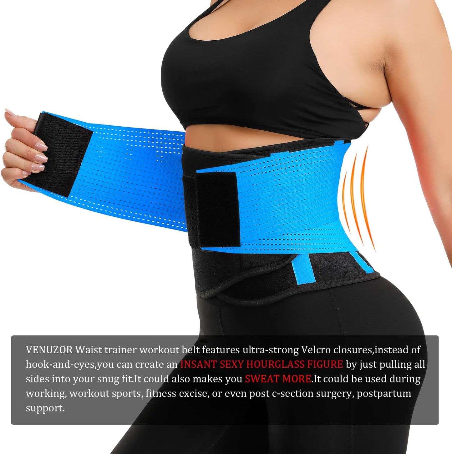 VENUZOR Waist Trainer Belt for Women - Waist Cincher Trimmer - Slimming Body Shaper Belt - Sport Girdle Belt (UP Graded)