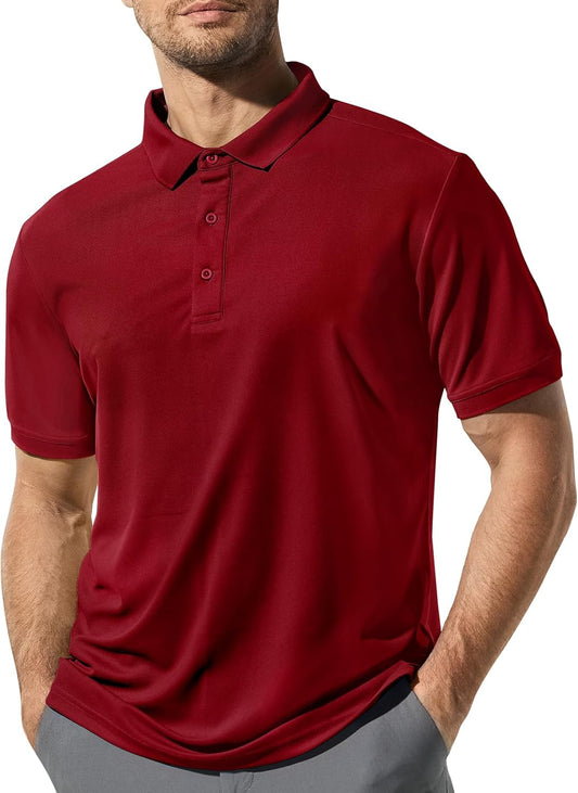 MIER Polo Shirts for Men Short Sleeve Quick Dry Polyester Collared Shirts Casual Golf Shirts, Moisture-Wicking