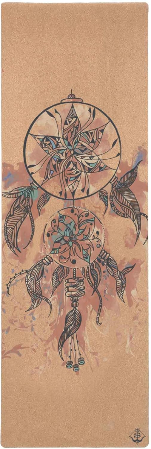 Cork Yoga Mat - Artist Designed, Premium Printed Eco-Friendly Non-Slip mat, Great for Regular & Hot Yoga, Pilates, Workouts 72 inch x 24 inch x 3mm Thick