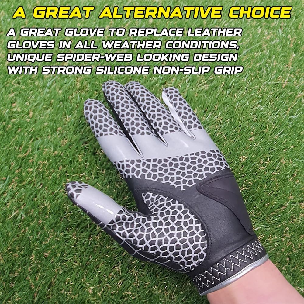 J&S Sporting Spider Grip Nonslip Golf Gloves for Men, Mens Golf Glove for Right Handed Golfer