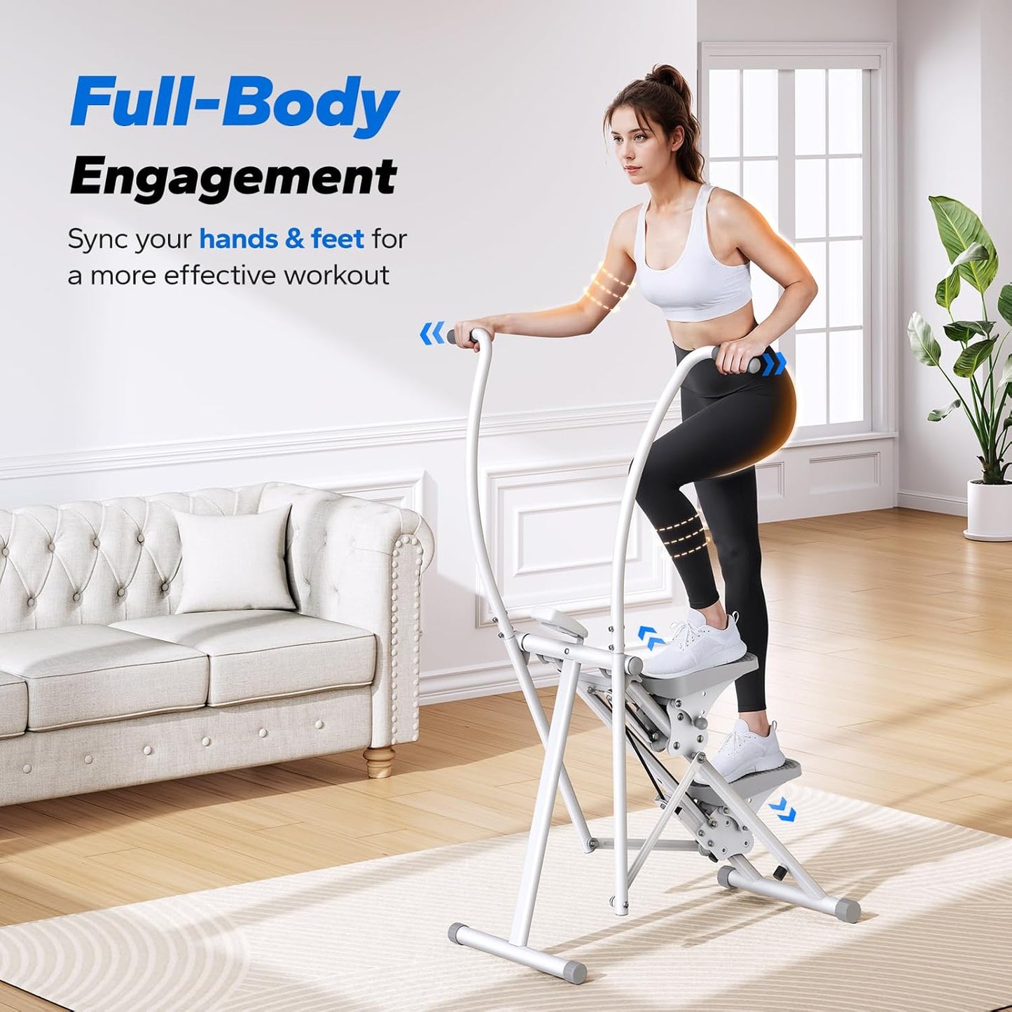 MERACH Stair Stepper for Home Gym Exercise, New Version Vertical Climber Machine for Full-Body Workout, Compact Folding Cardio Exercise Climber with Extended Step Range, Adjustable Handlebar & Pedals