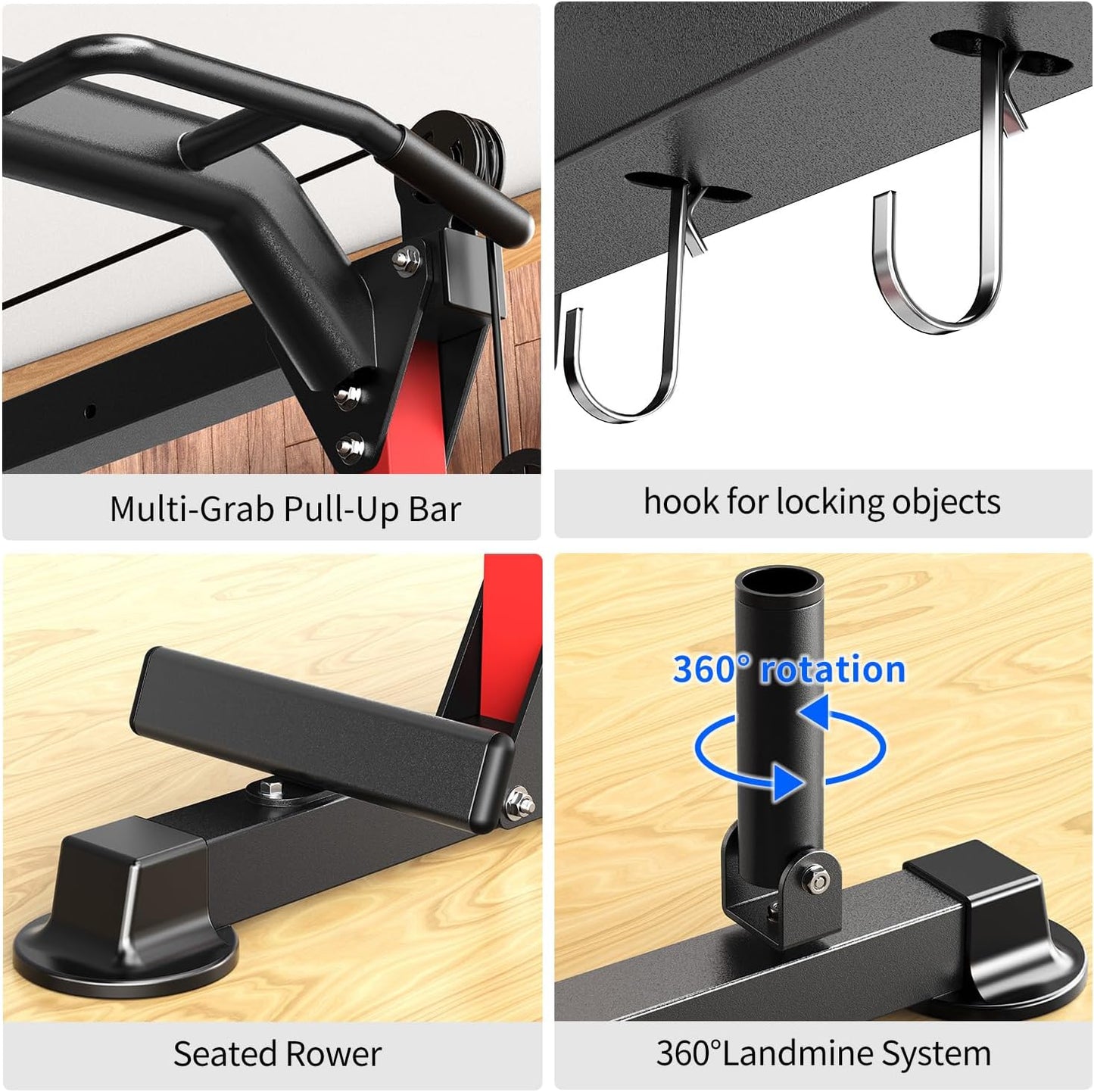 Power Rack Power Cages Multi-Function Squat Rack with Cable Crossover System Selectable More Training Attachment Weight Cage for Garage & Home Gym