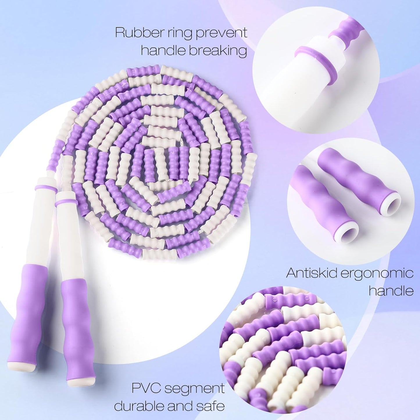 Yunsailing 20 Pack Jump Ropes for Adults Kids, 9.2 Feet Adjustable Length Free Segmented Skipping Rope Bulk Soft Beaded Jumping Ropes for Women Men Exercise Training Workout Weight Loss