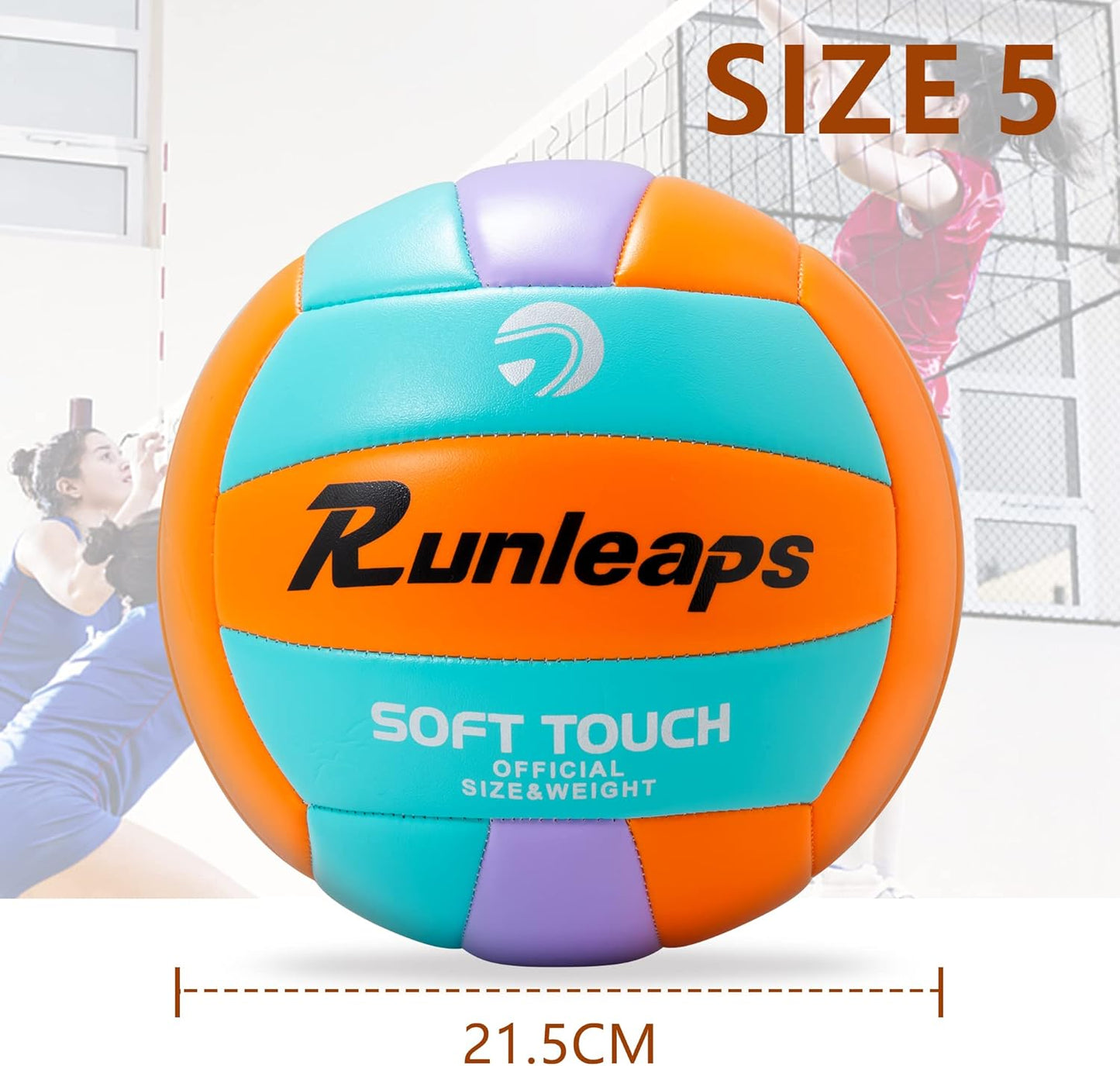 Beach Volleyball Official Size 5 Soft Waterproof Volleyball Sand Sports PU Ball for Indoor, Outdoor, Pool, Gym, Training