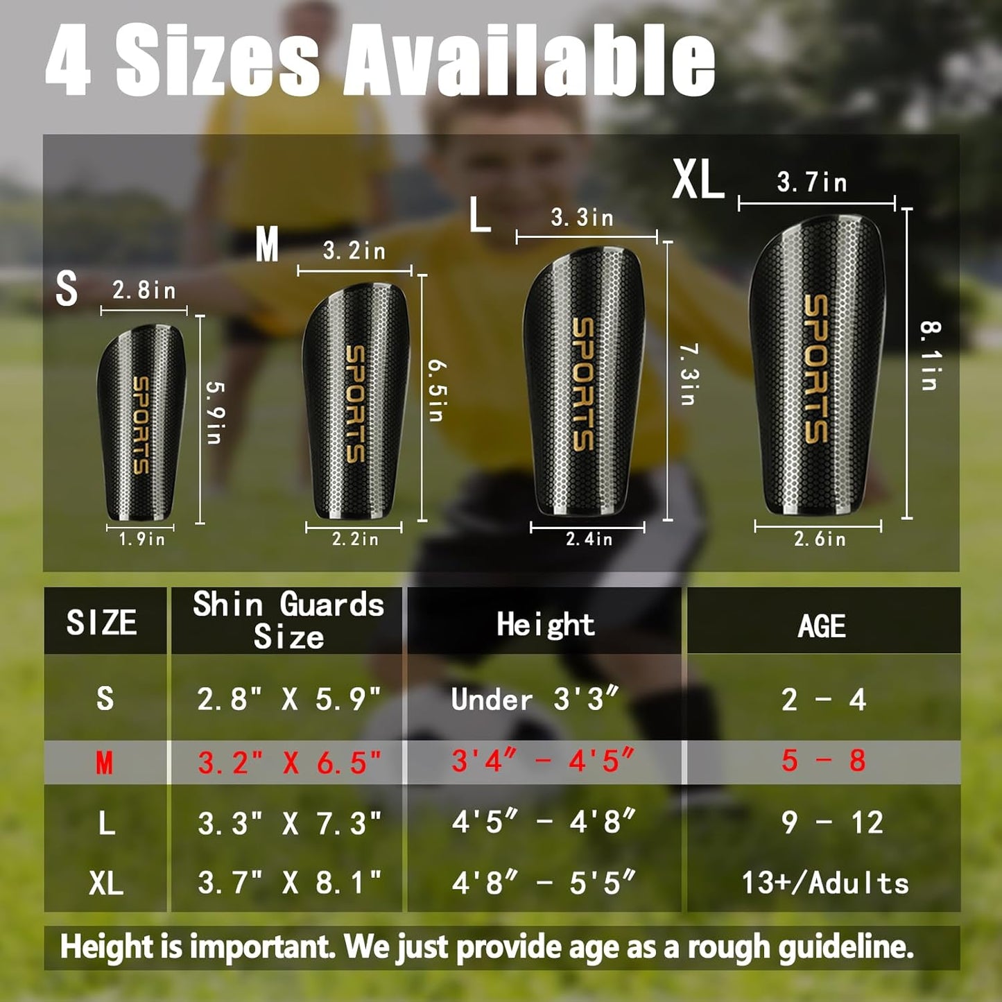 Soccer Shin Guards for Kids Adults, Toddler Shin Pads Set with Sleeves and Long Soccer Socks for Age 2-16 Boys & Girls, Youth &Men, Lightweight Soccer Equipment