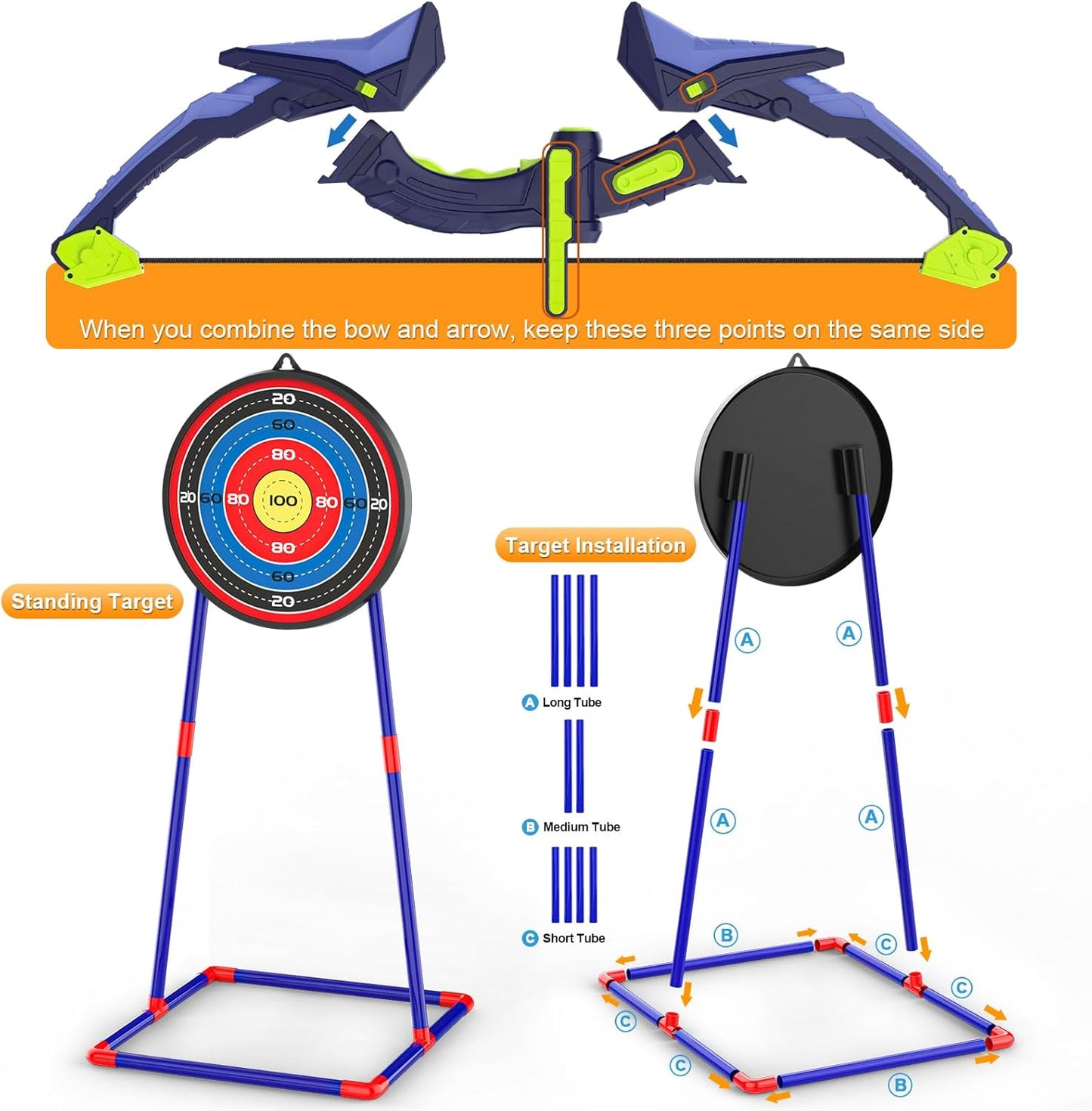 2 Pack Bow and Arrow Set for Kids, Light Up Archery Set with 14 Suction Cup Arrows, Archery Targets Outdoor Games for Kids Ages 4-8 8-12, Birthday Gifts Toys for 5 6 7 8 9 10 11 12 Year Old Boys Girls