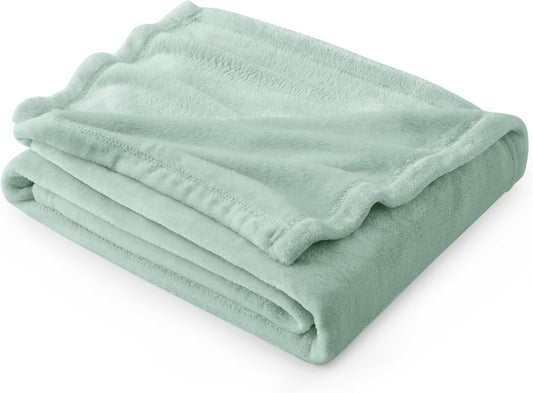 Bedsure Sage Green Fleece Throw Blanket - 300GSM Soft Lightweight Plush Cozy Blankets for Bed, Sofa, Couch, Travel, Camping