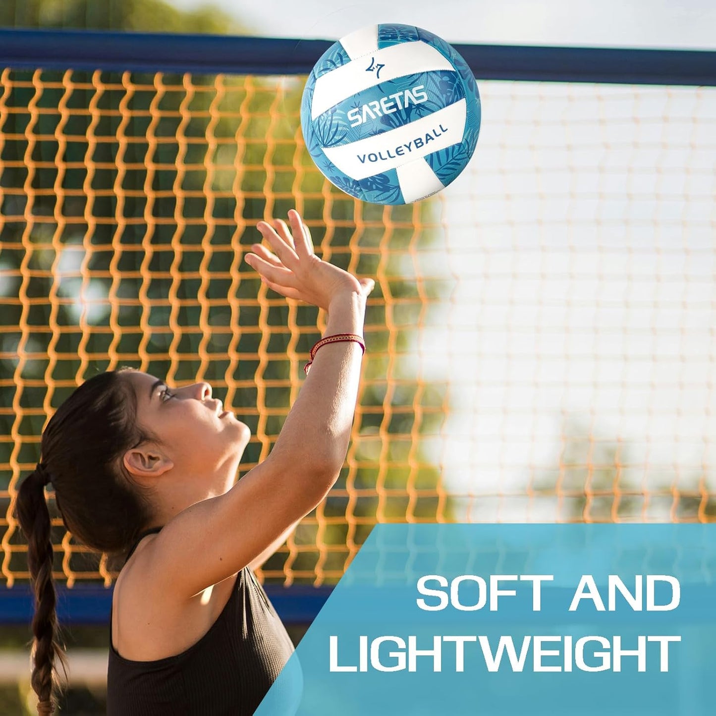 Volleyball Soft Beach Volleyball - Official Size for School, Indoor, Outdoor and Play Game Gym Workout - Play for Girls, Adults and Family.